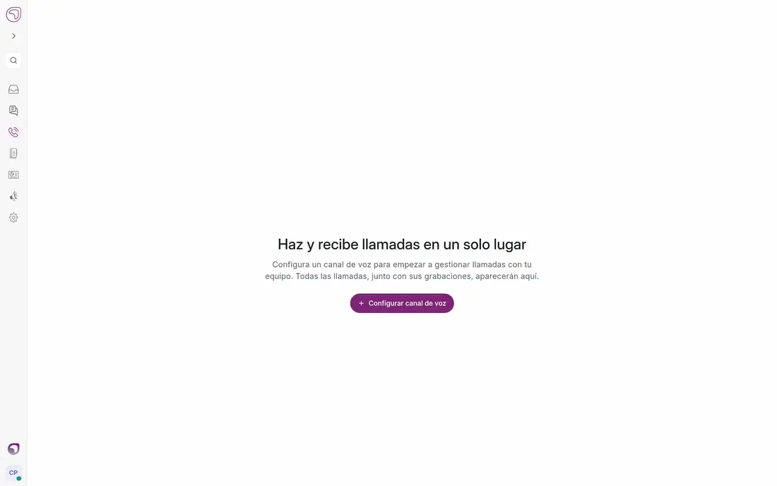 Pantalla de llamadas del administrador