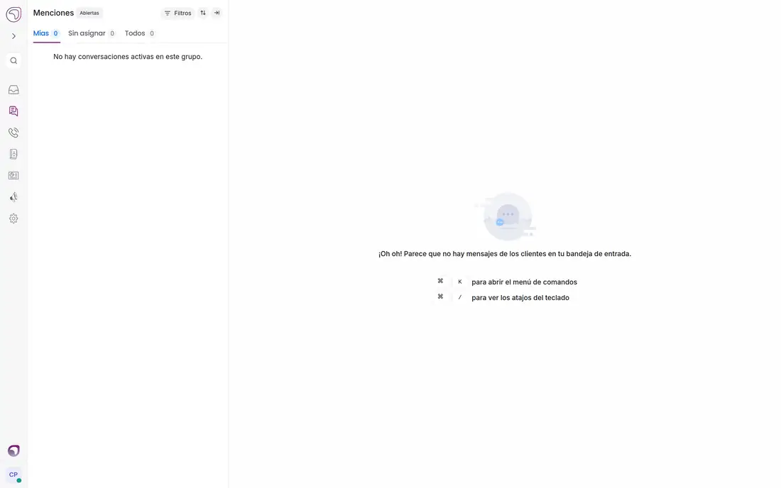 Pantalla de Menciones